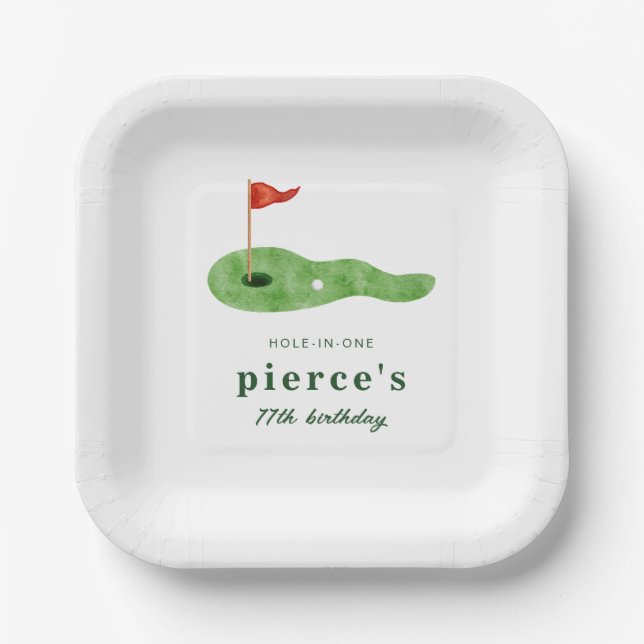 Assiette en papier pour anniversaire de golf (Recto)