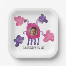 Assiette en papier pour anniversaire de monstre ro