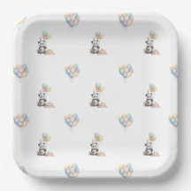 Assiette en papier pour anniversaire de panda ador