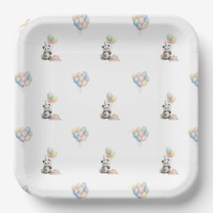 Assiette en papier pour anniversaire de panda ador