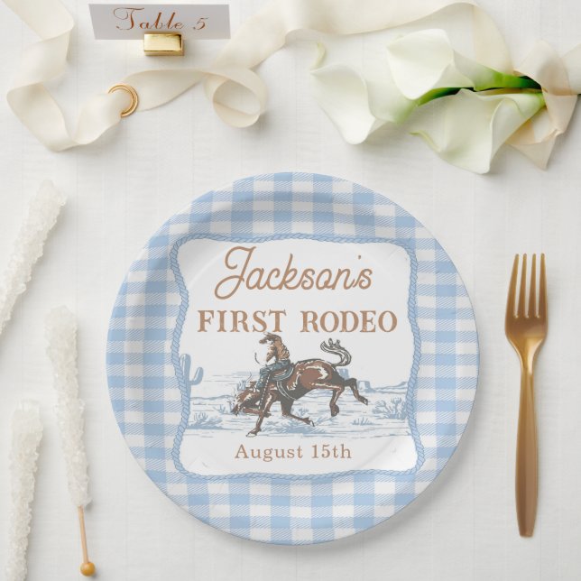 Assiette en papier pour anniversaire de rodéo de c (Mariage)