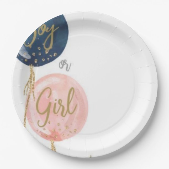 Assiette en papier pour baby shower  (Devant)