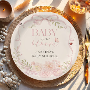 Assiette en papier pour Baby Shower Baby in Bloom