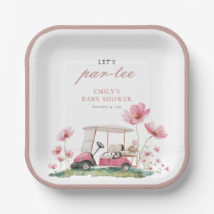 Assiette en papier pour Baby Shower de golf Let's 