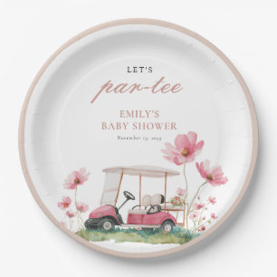 Assiette en papier pour Baby Shower de golf Let's 
