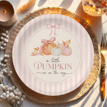 Assiette en papier pour Baby Shower Little Pumpkin