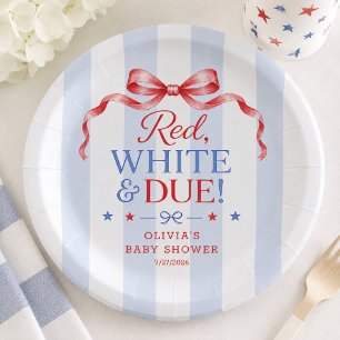 Assiette en Papier pour Baby Shower Patriotique
