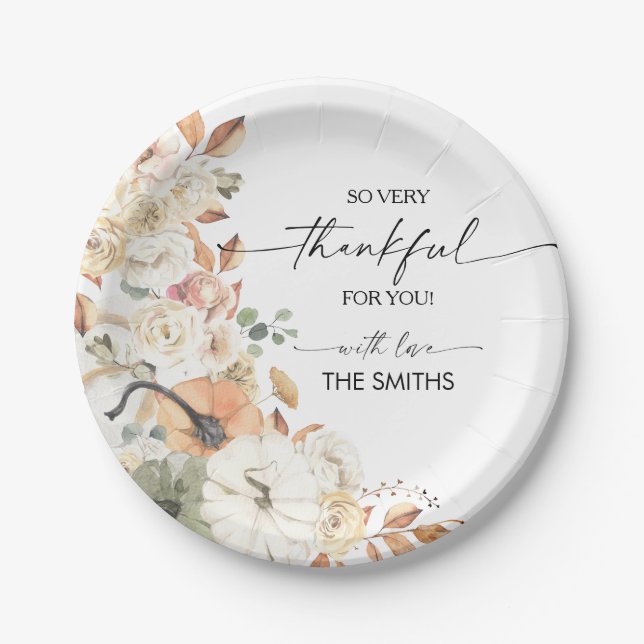 Assiette en papier pour dîner de Thanksgiving citr (Devant)
