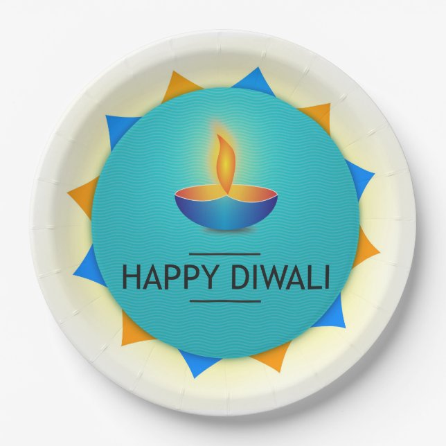 Assiette en papier pour Diya de Diwali (Devant)