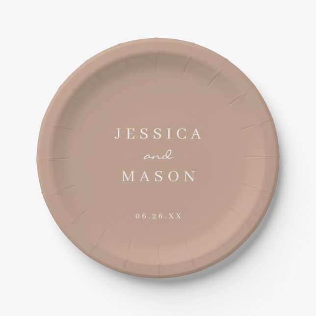 Assiette en papier pour douche de couple en terre  (Devant)