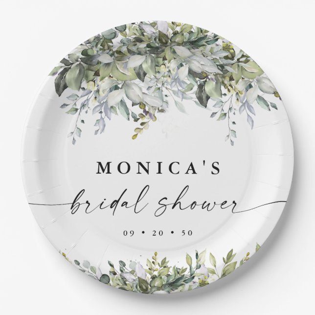 Assiette en papier pour douche de mariée Herbal Gr (Devant)