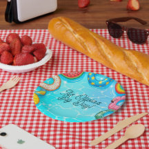 Assiette en papier pour fête au bord de la piscine