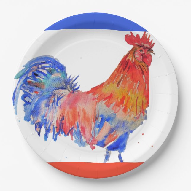 Assiette en papier pour fête d'anniversaire à aqua (Devant)