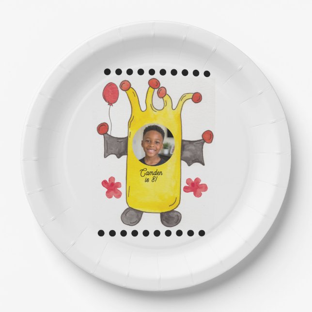 Assiette en papier pour fête d'anniversaire de enf (Devant)