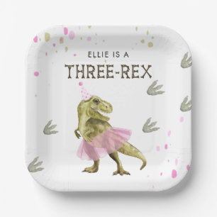 Assiette en papier pour fête d'anniversaire Trois