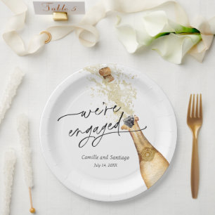 Assiette en Papier pour Fête de Fiançailles Modern
