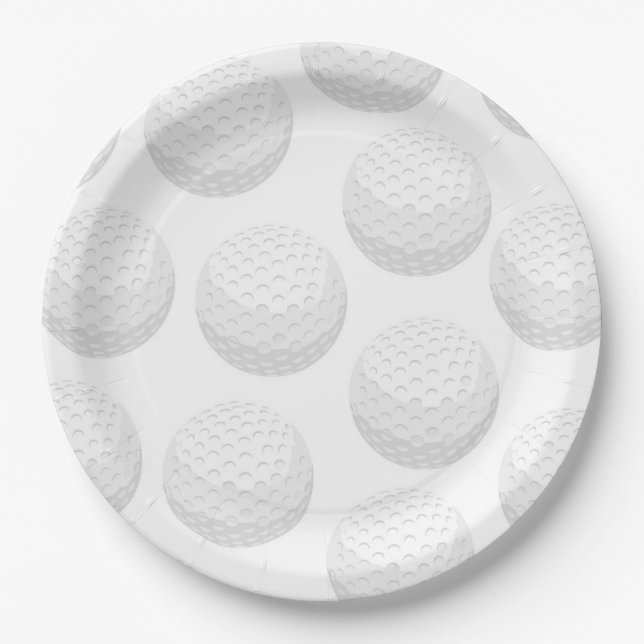 Assiette en papier pour fête de golf (Devant)