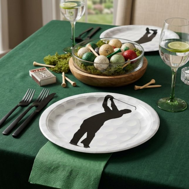 Assiette en papier pour fête de golfeur (Créateur téléchargé)