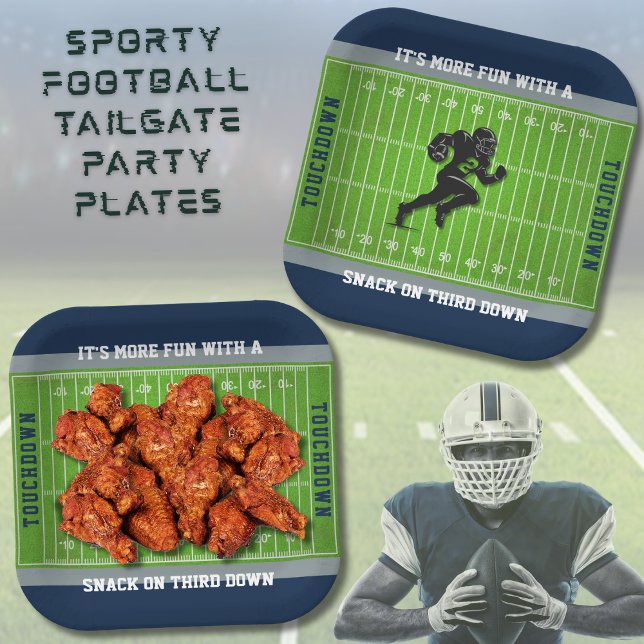 Assiette en Papier pour Fête de Jour de Match de F (Snack on Third Down! 🏈 Essential football party plates for a Game Day Touchdown)