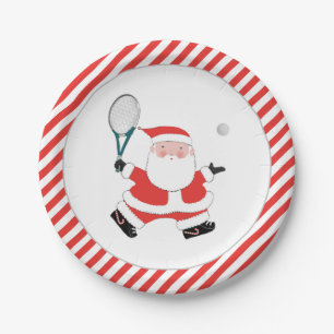 Assiette en papier pour fête de tennis de vacances
