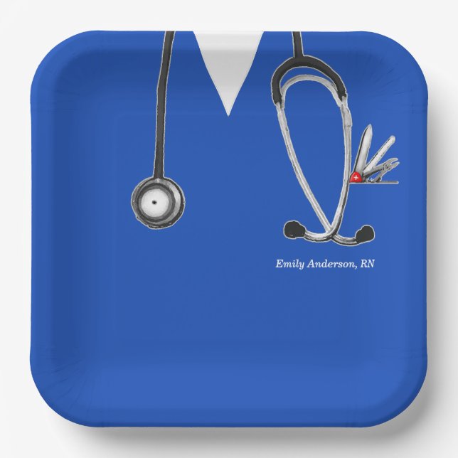 Assiette en papier pour fête d'infirmière créative (Recto)