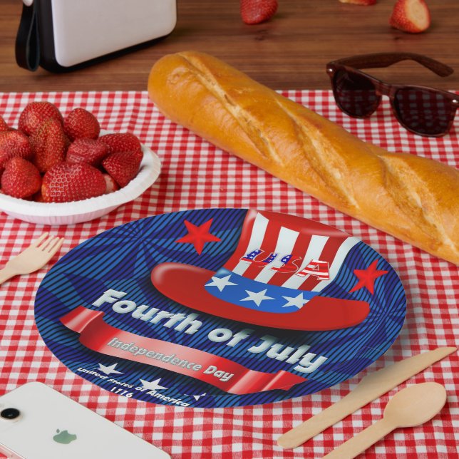 Assiette en papier pour fête du 4 juillet (Pique-nique)
