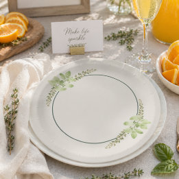 Assiette en papier pour fête Mimosa au thym et au