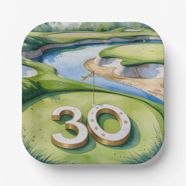 Assiette en papier pour Golf 30ème Anniversaire su (Recto)