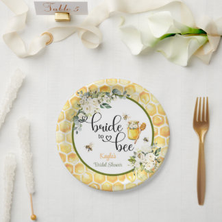 Assiette en papier pour la douche de mariée Bride