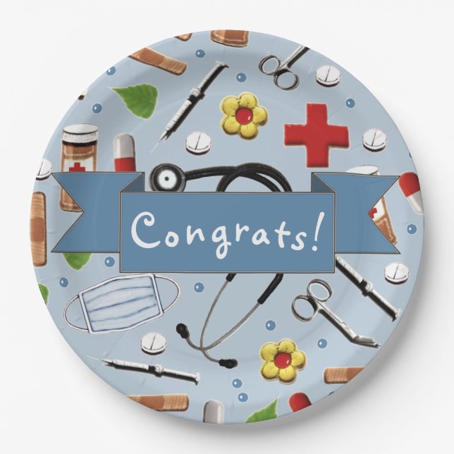 assiette en papier pour la remise des diplômes de  (Devant)