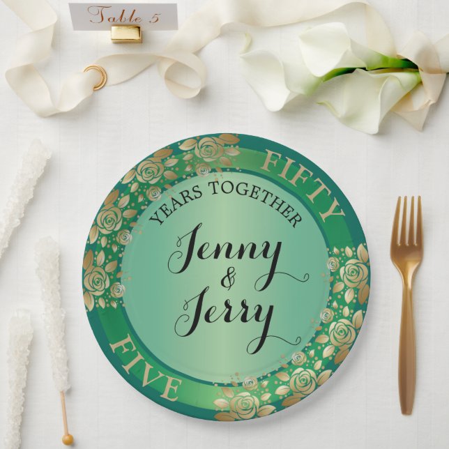 Assiette en papier pour le 55e anniversaire de mar (Mariage)