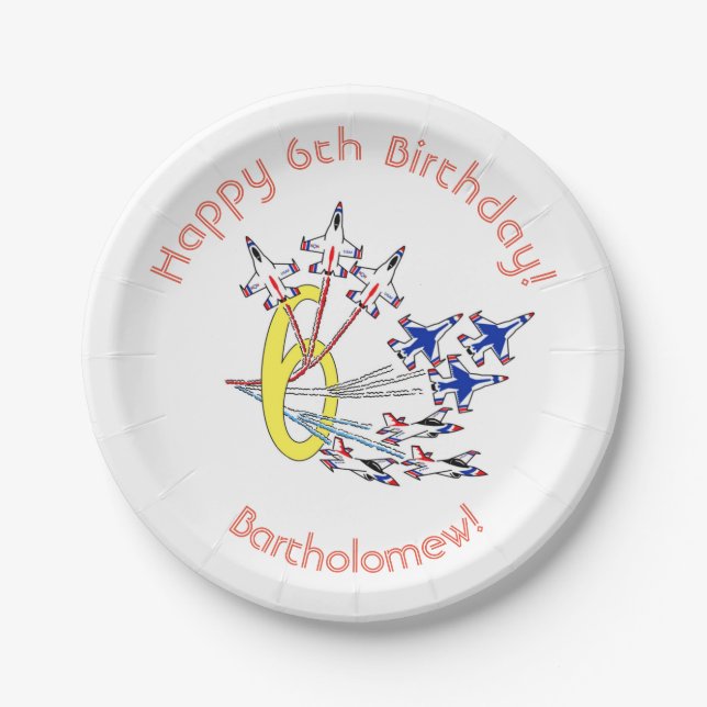 Assiette en papier pour le 6ème anniversaire de Th (Devant)