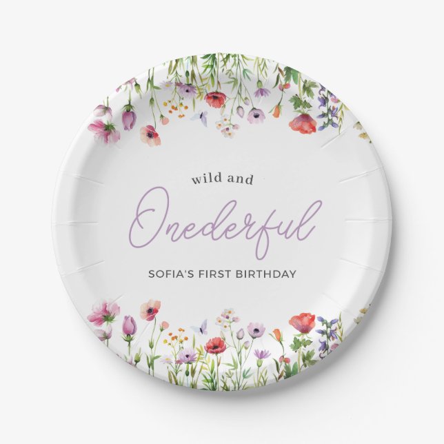 Assiette en papier pour le premier anniversaire de (Devant)