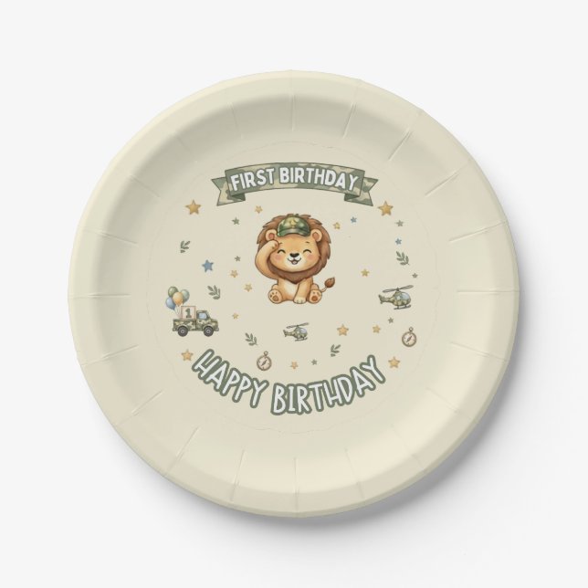 Assiette en papier pour le premier anniversaire du (Devant)