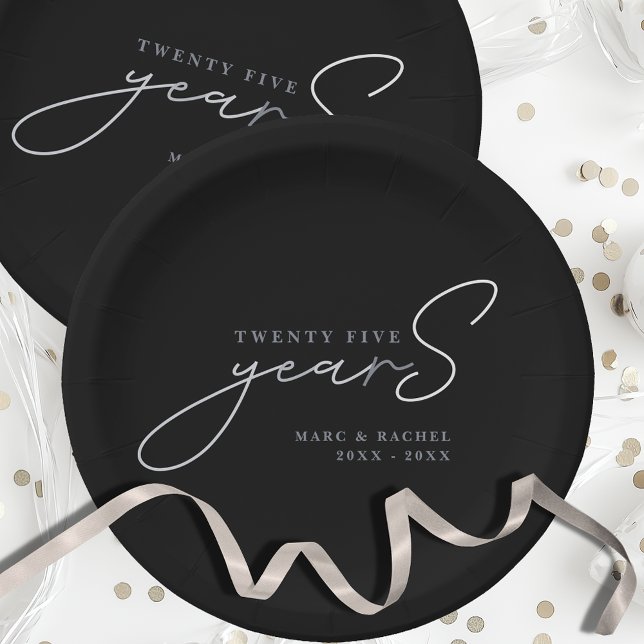 Assiette en papier pour les 25 ans de mariage (Créateur téléchargé)