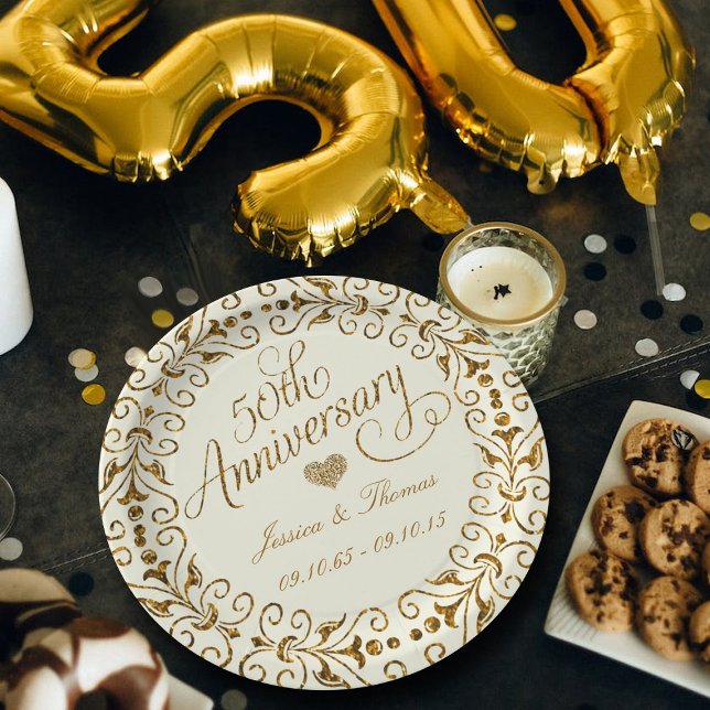 Assiette en papier pour les 50 ans de mariage (Créateur téléchargé)