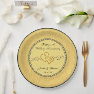 Assiette en papier pour les 50 ans de mariage