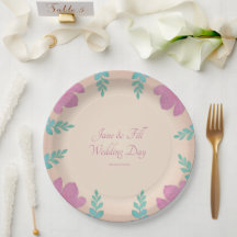 Assiette en papier pour mariage personnalisée
