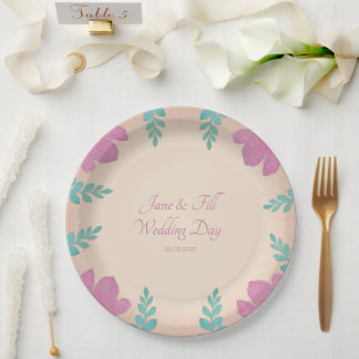 Assiette en papier pour mariage personnalisée
