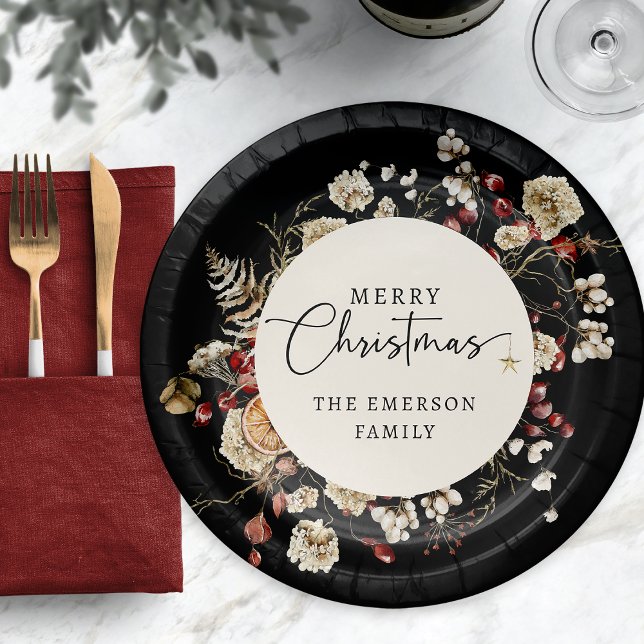 Assiette en papier pour Noël noir (Black Christmas Paper Plate
)