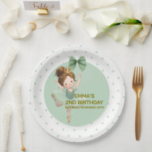 Assiette en papier pour petite princesse verte men