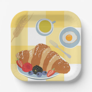 Assiette en papier pour plateau de petit-déjeuner