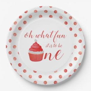 Assiette en papier pour premier anniversaire avec 
