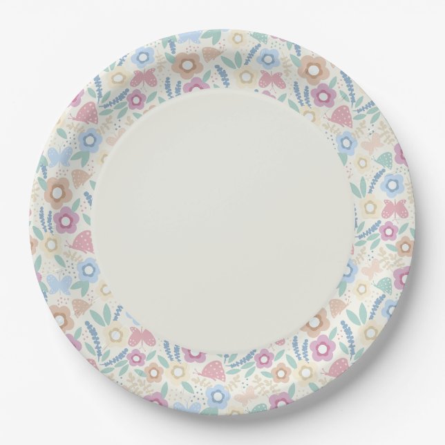 Assiette en papier Promenade dans les Jardins (Devant)