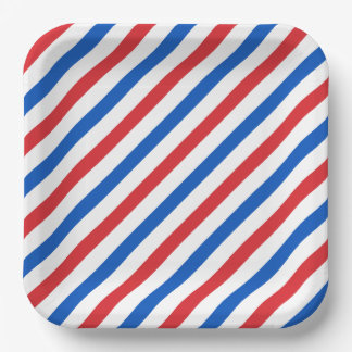 Assiette en papier rayée 1 USA