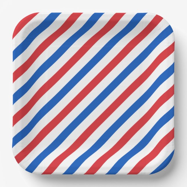 Assiette en papier rayée 1 USA (Recto)