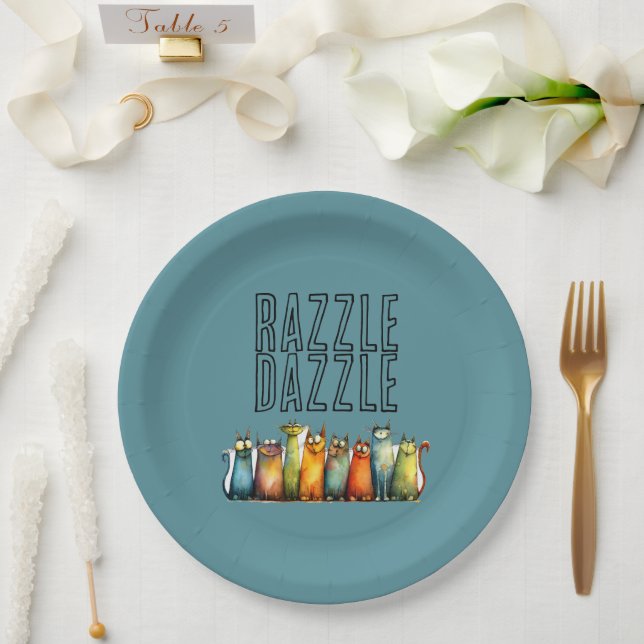 Assiette en papier Razzle Dazzle (Mariage)