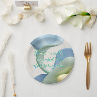 Assiette en papier ronde au graphisme élégant