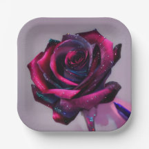 Assiette en papier Rose