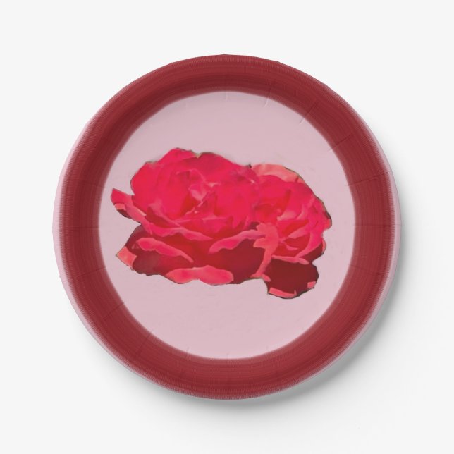 Assiette en papier rose (Devant)
